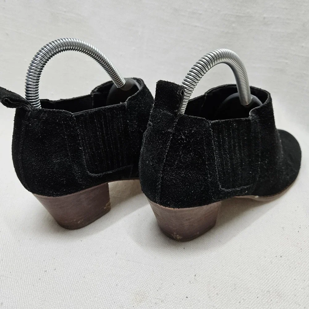 Dolce Vita Keiton Suede‎ Ankle Boots Womens 7 Black Block Heel Chelsea Booties